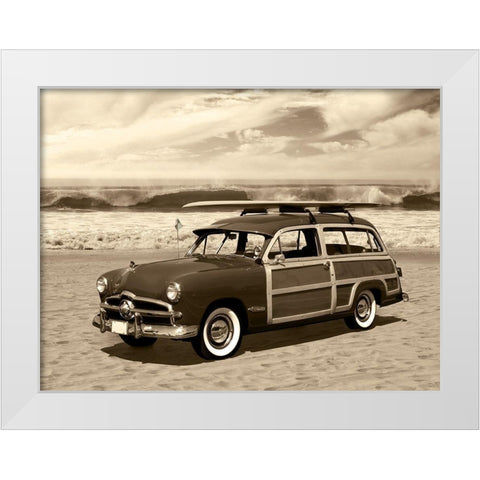 Vintage Woody Sepia White Modern Wood Framed Art Print by Anonymous
