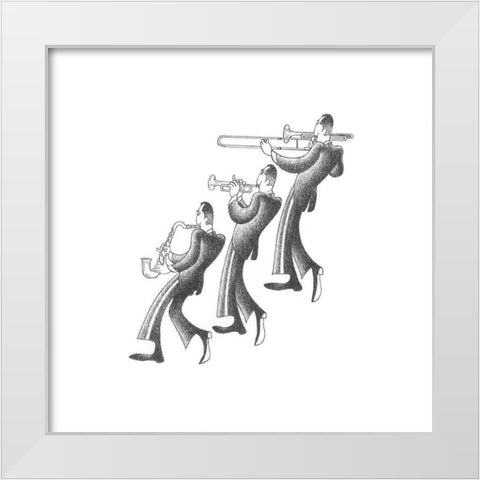 Jazz Melody White Modern Wood Framed Art Print by Vilar, Roger