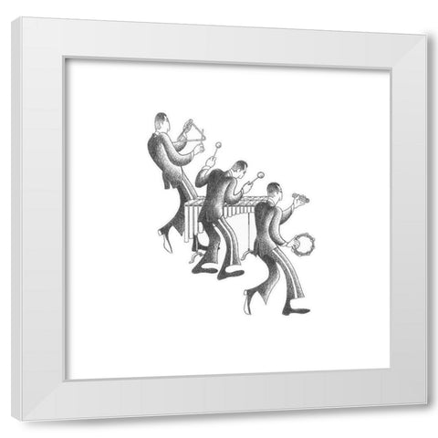 Marimba Section White Modern Wood Framed Art Print by Vilar, Roger