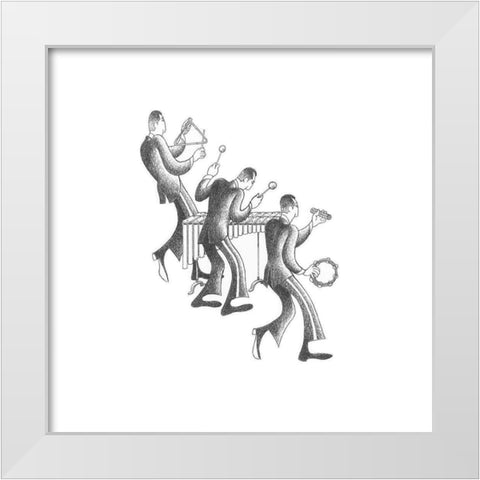 Marimba Section White Modern Wood Framed Art Print by Vilar, Roger