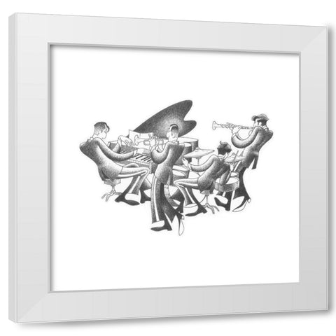 Cool Quartet White Modern Wood Framed Art Print by Vilar, Roger