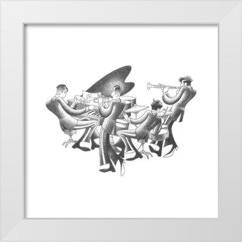 Cool Quartet White Modern Wood Framed Art Print by Vilar, Roger