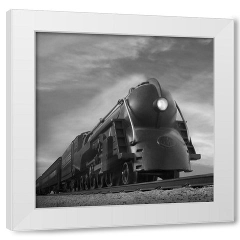 Retro Streamliner White Modern Wood Framed Art Print by Steidl, J.