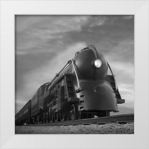 Retro Streamliner White Modern Wood Framed Art Print by Steidl, J.
