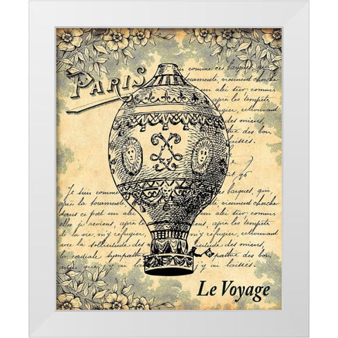 Le Voyage White Modern Wood Framed Art Print by Lynea