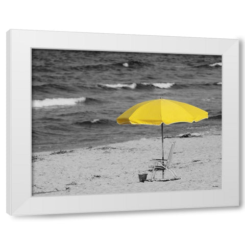 Sunny Umbrella White Modern Wood Framed Art Print by Turek, Eve