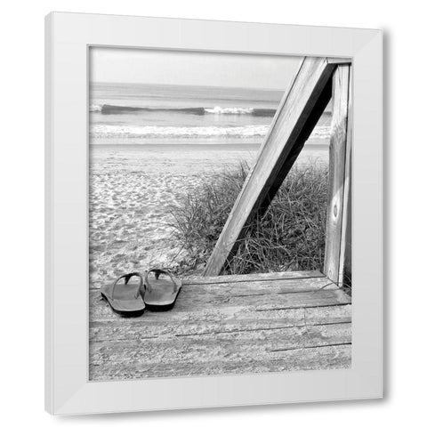 Sandals by the Sea White Modern Wood Framed Art Print by Anonymous