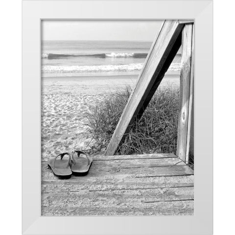 Sandals by the Sea White Modern Wood Framed Art Print by Anonymous