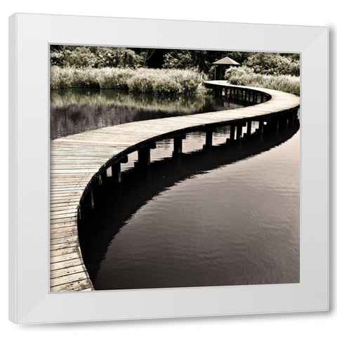 Water Walkway White Modern Wood Framed Art Print by Chan, Eric