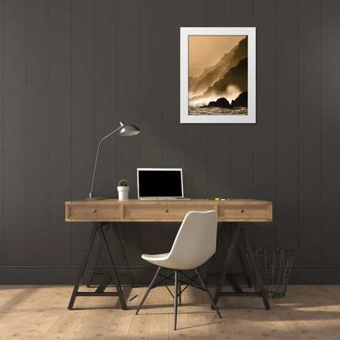 Dramatic Seascape White Modern Wood Framed Art Print by Anonymous