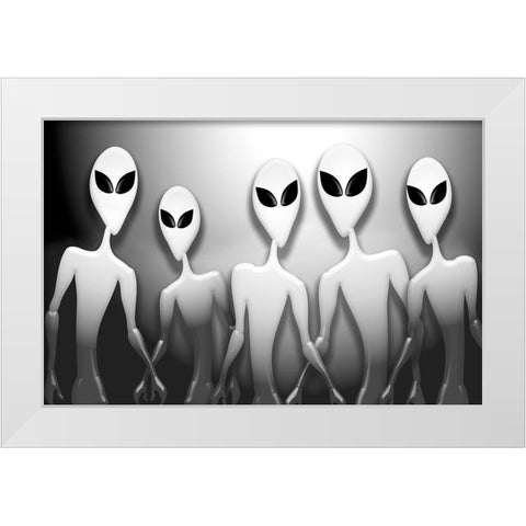 Anyone Home? White Modern Wood Framed Art Print by Anonymous