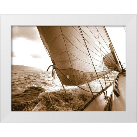 Sailing Towards the Sun White Modern Wood Framed Art Print by Anonymous