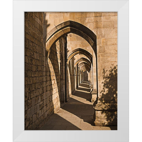 Cloister Arches White Modern Wood Framed Art Print by Anonymous