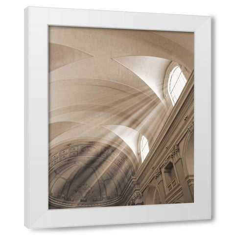 Sunbeamed Cathedral White Modern Wood Framed Art Print by Anonymous