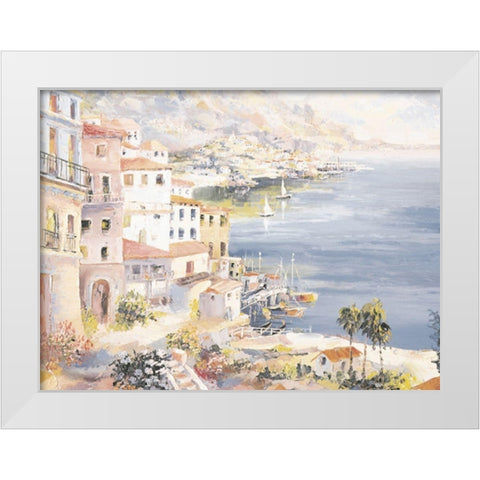 Amalfi White Modern Wood Framed Art Print by Unknown