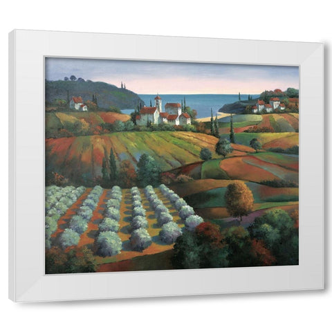 Toscany Vista II White Modern Wood Framed Art Print by Unknown