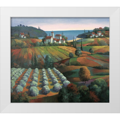 Toscany Vista II White Modern Wood Framed Art Print by Unknown