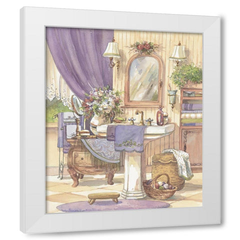Victorian Bathroom II White Modern Wood Framed Art Print by Unknown