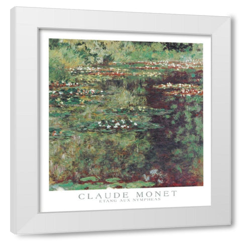 Etang aux Nympheas White Modern Wood Framed Art Print by Monet, Claude