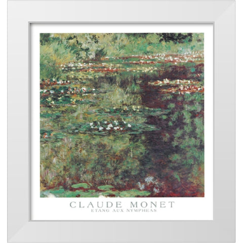 Etang aux Nympheas White Modern Wood Framed Art Print by Monet, Claude