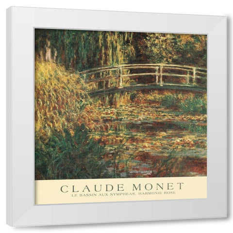 Le Bassin aux Nympheas White Modern Wood Framed Art Print by Monet, Claude