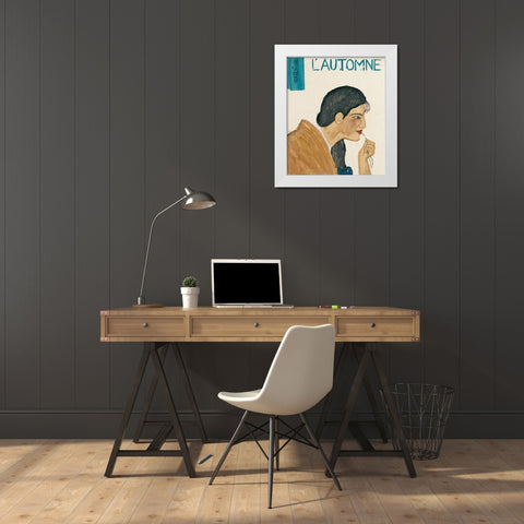 Automne White Modern Wood Framed Art Print by Unknown