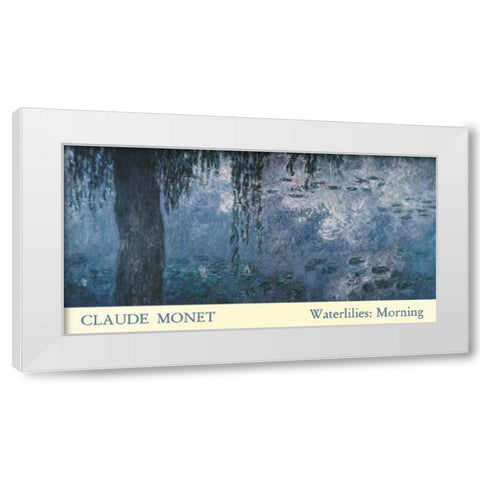 Waterlilies White Modern Wood Framed Art Print by Monet, Claude