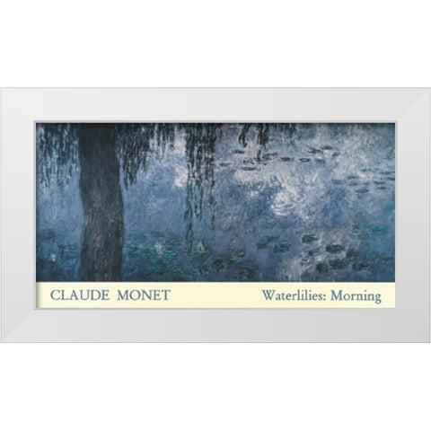 Waterlilies White Modern Wood Framed Art Print by Monet, Claude