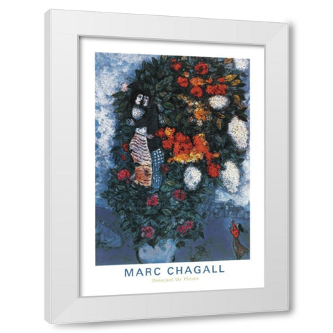 Bouquet White Modern Wood Framed Art Print by Chagall