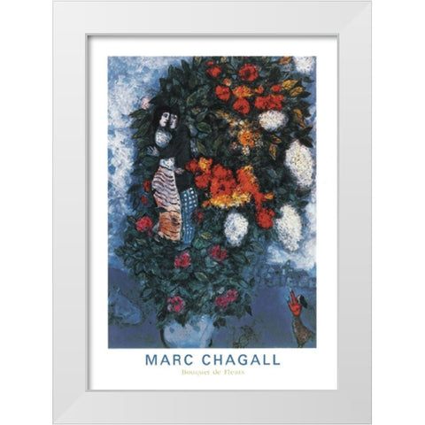 Bouquet White Modern Wood Framed Art Print by Chagall