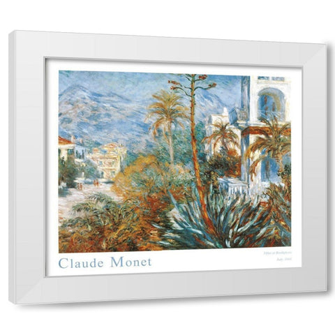 Bordighera White Modern Wood Framed Art Print by Monet, Claude