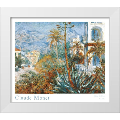 Bordighera White Modern Wood Framed Art Print by Monet, Claude