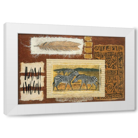Zebra Safari White Modern Wood Framed Art Print by Unknown