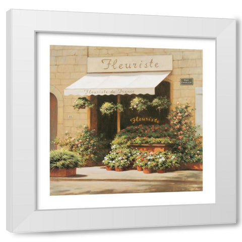 Parisian Florist Shoppe White Modern Wood Framed Art Print by Unknown