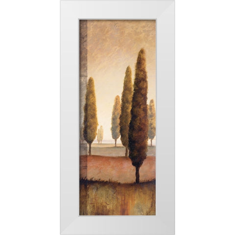 Toscany Tree Panel I White Modern Wood Framed Art Print by Unknown