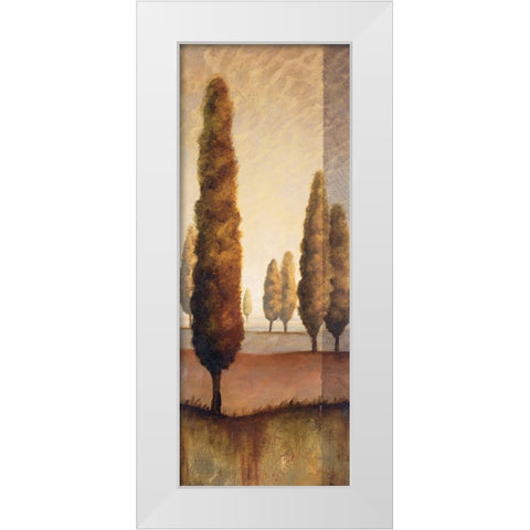 Toscany Tree Panel II White Modern Wood Framed Art Print by Unknown