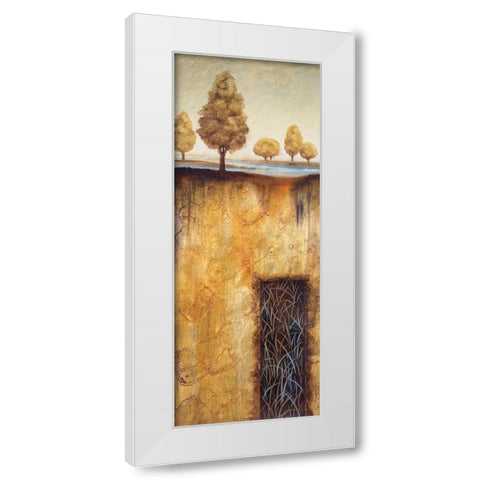 Golden Roots Panel I White Modern Wood Framed Art Print by Unknown