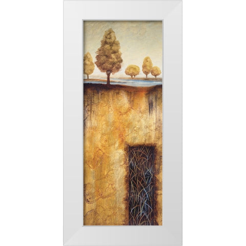 Golden Roots Panel I White Modern Wood Framed Art Print by Unknown