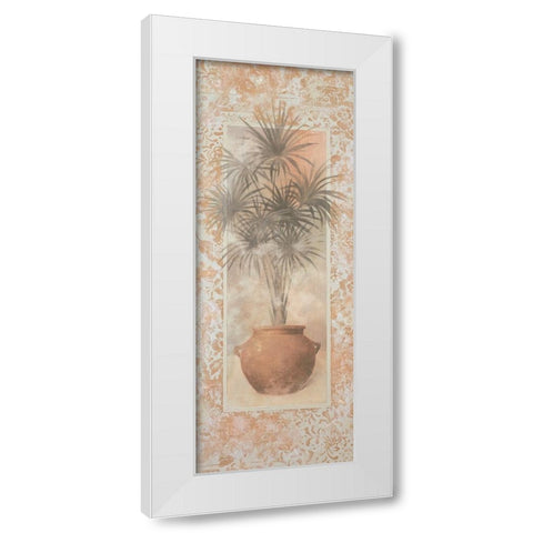 Potted Palm Panel I White Modern Wood Framed Art Print by Unknown