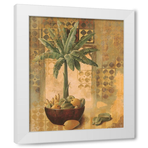 Potted Palm with Fruit II White Modern Wood Framed Art Print by Unknown