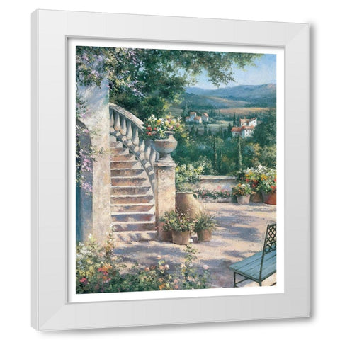 Toscany Staircase White Modern Wood Framed Art Print by Unknown