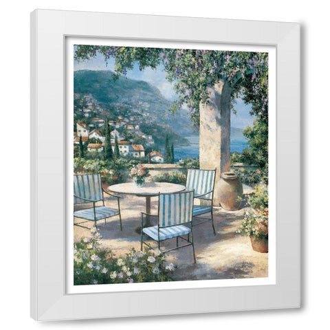 Toscany Patio White Modern Wood Framed Art Print by Unknown