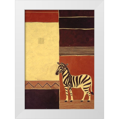 Abstract Zebra White Modern Wood Framed Art Print by Unknown