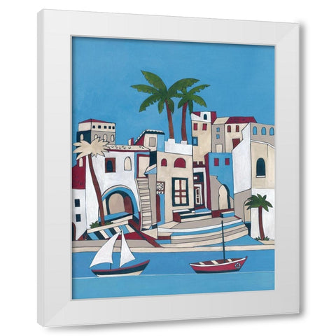 Seasise Village I White Modern Wood Framed Art Print by Unknown