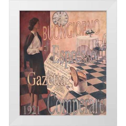 Buongiorno - 1921 White Modern Wood Framed Art Print by Unknown