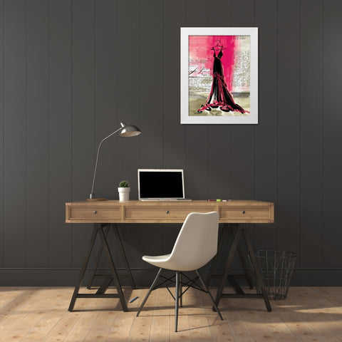 The Black Dress White Modern Wood Framed Art Print by Unknown