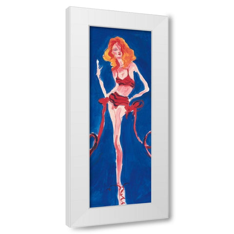Girly Girl Blue White Modern Wood Framed Art Print by Unknown