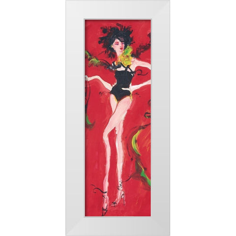 Girly Girl Red White Modern Wood Framed Art Print by Unknown