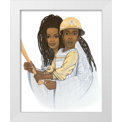 Play Ball White Modern Wood Framed Art Print by Unknown