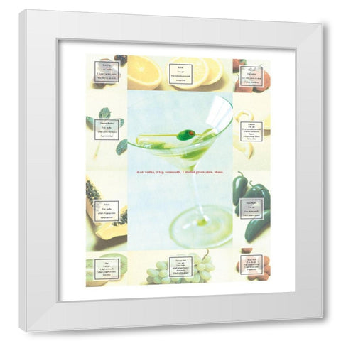 Vodka Martini White Modern Wood Framed Art Print by Frontline